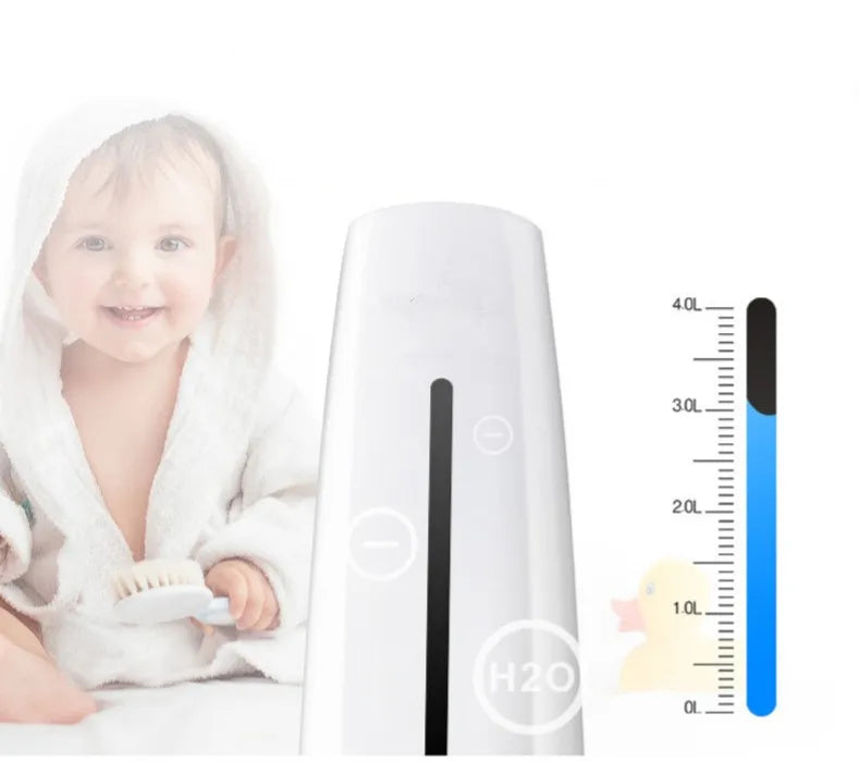 Smart Portable Ultrasonic Mist Air Humidifier with Remote Control - Height Adjustable with 4L Water