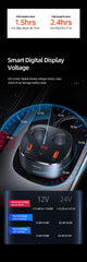 Digital Display Fast Car Charger with Dual Cigarette Lighters