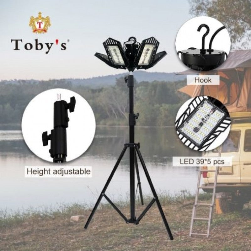 Toby's Ultra-Bright Multi-functional LED Camping Light Set with Tripod Stand and Waterproof Design - 150W - 12,000 Lumens