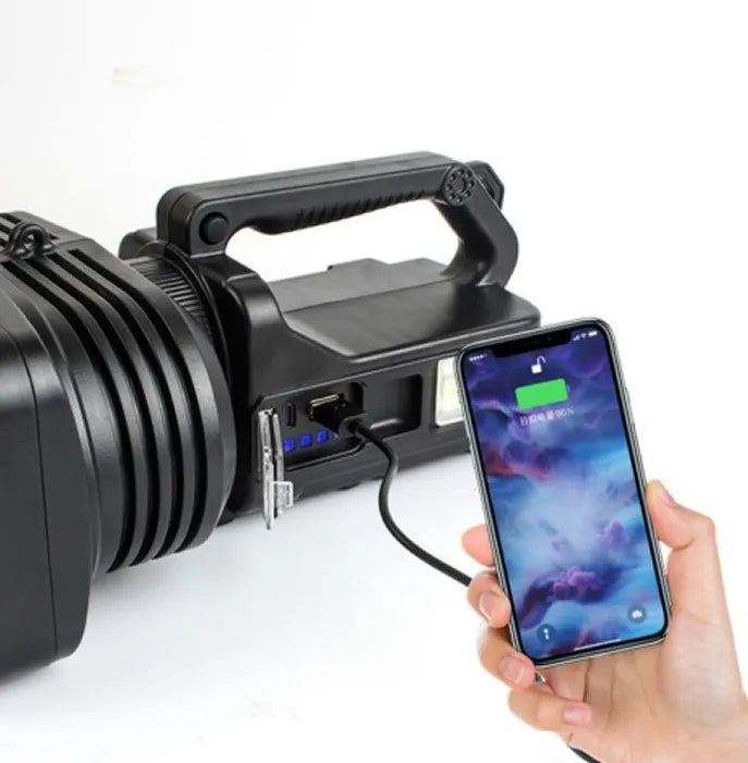 Handheld Electric Searchlight with Super Bright Light and USB Charging - Ideal for Camping, Hiking,