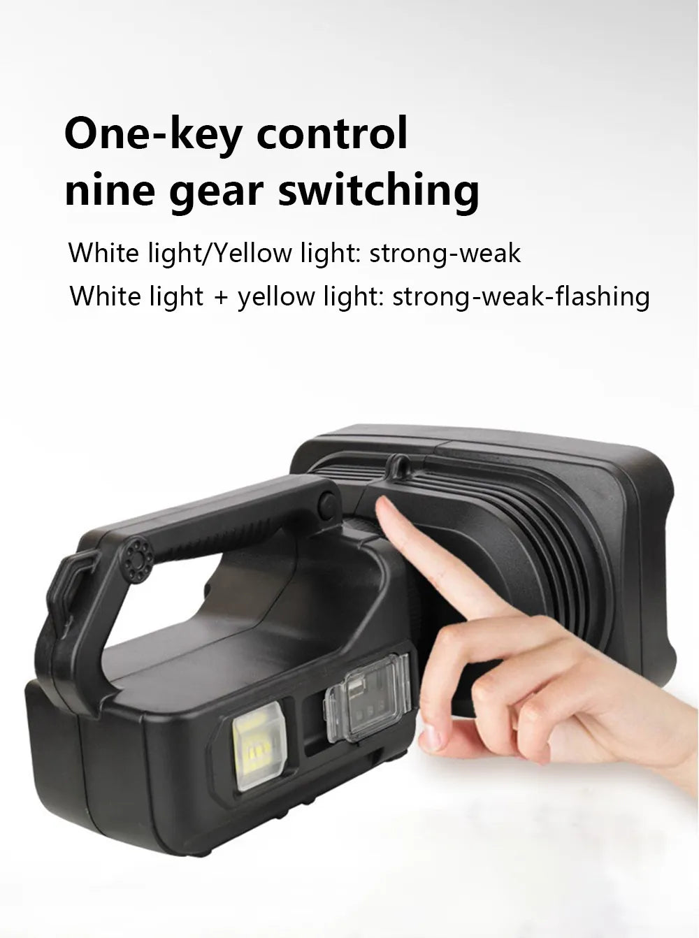 Handheld Electric Searchlight with Super Bright Light and USB Charging - Ideal for Camping, Hiking,