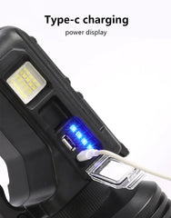 Handheld Electric Searchlight with Super Bright Light and USB Charging - Ideal for Camping, Hiking,