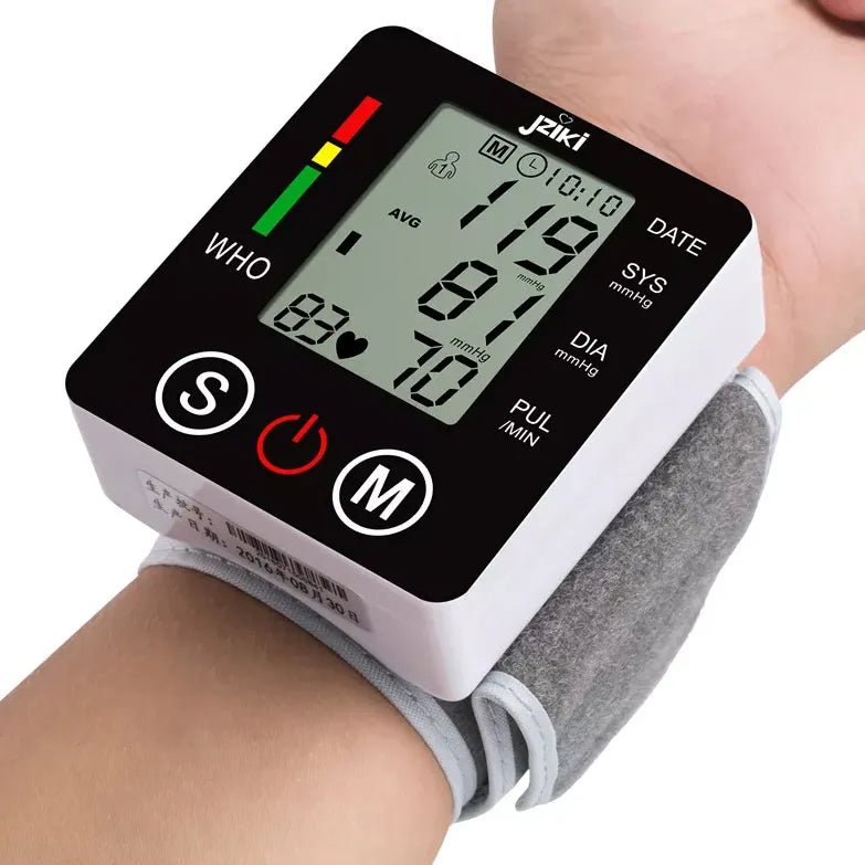 Electronic Wrist Blood Pressure Monitor with LCD Digital Display and Intelligent Pressurisation