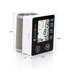 Electronic Wrist Blood Pressure Monitor with LCD Digital Display and Intelligent Pressurisation