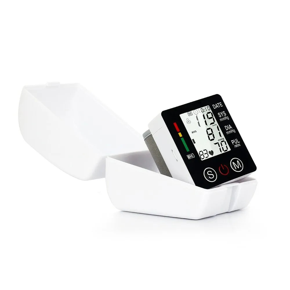 Electronic Wrist Blood Pressure Monitor with LCD Digital Display and Intelligent Pressurisation