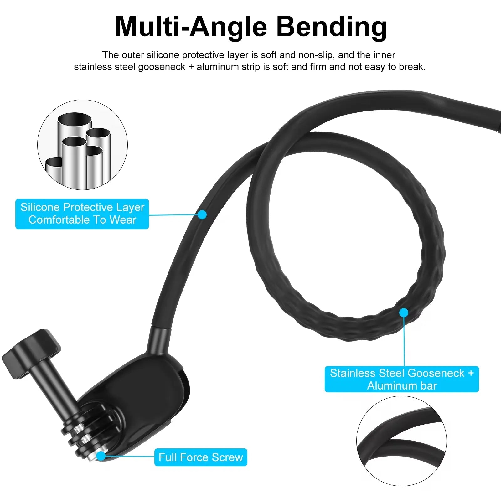 Universal Magnetic Neck Mount Phone Holder with Adjustable Gooseneck