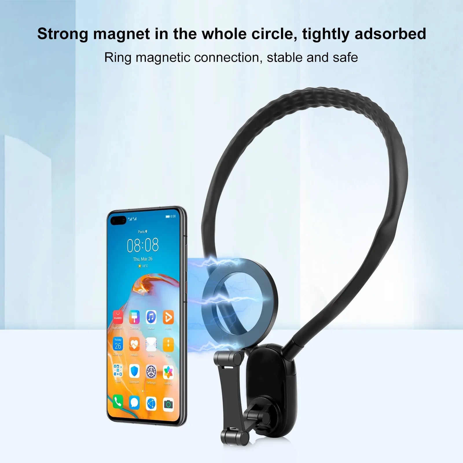 Universal Magnetic Neck Mount Phone Holder with Adjustable Gooseneck
