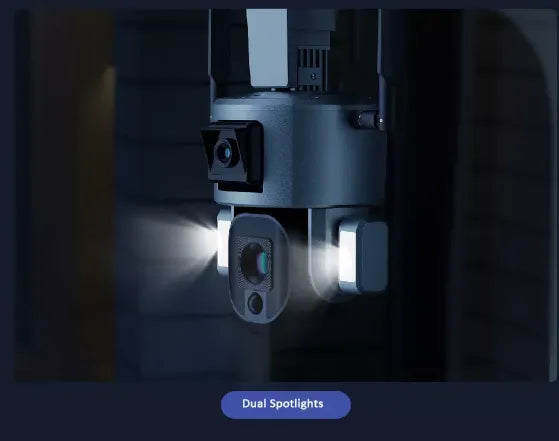 Advanced Solar Powered Outdoor Wireless WiFi Security Dual Lens Camera with with Motion Detection