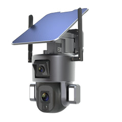 Advanced Solar Powered Outdoor Wireless WiFi Security Dual Lens Camera with with Motion Detection