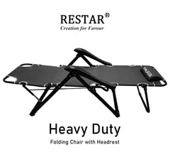 Heavy Duty Foldable & Adjustable Reclining Lounge Chair for Home Garden & Patio