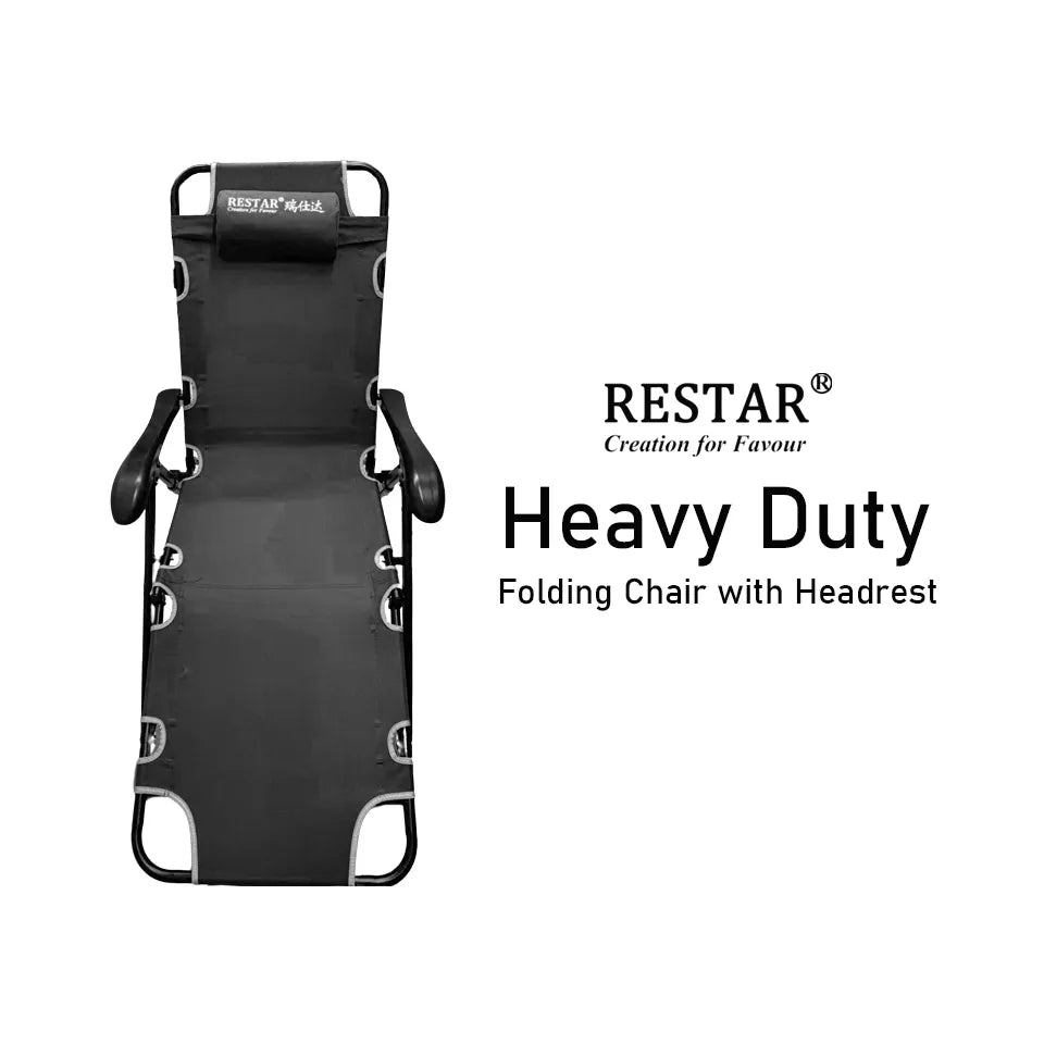 Heavy Duty Foldable & Adjustable Reclining Lounge Chair for Home Garden & Patio
