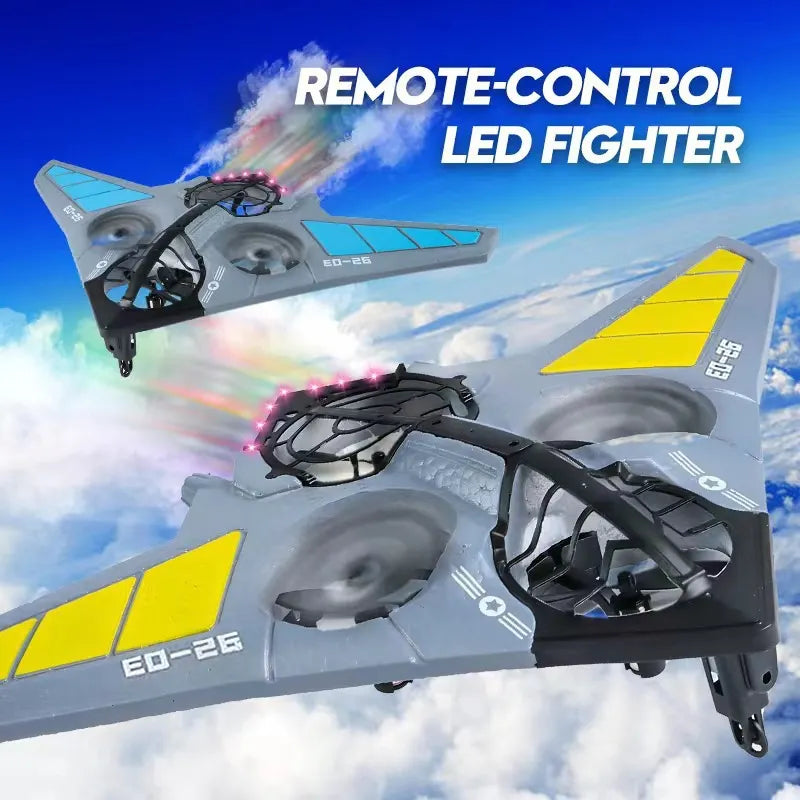 360° Rotating Stunt Fighter Airplane Drone with Auto Return & Remote Control