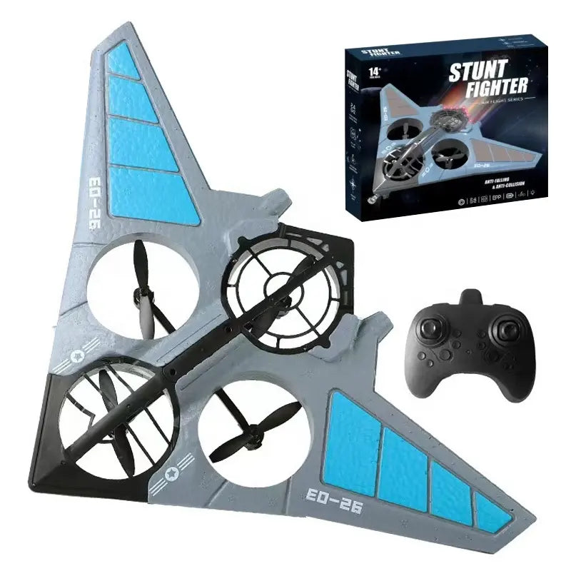 360° Rotating Stunt Fighter Airplane Drone with Auto Return & Remote Control