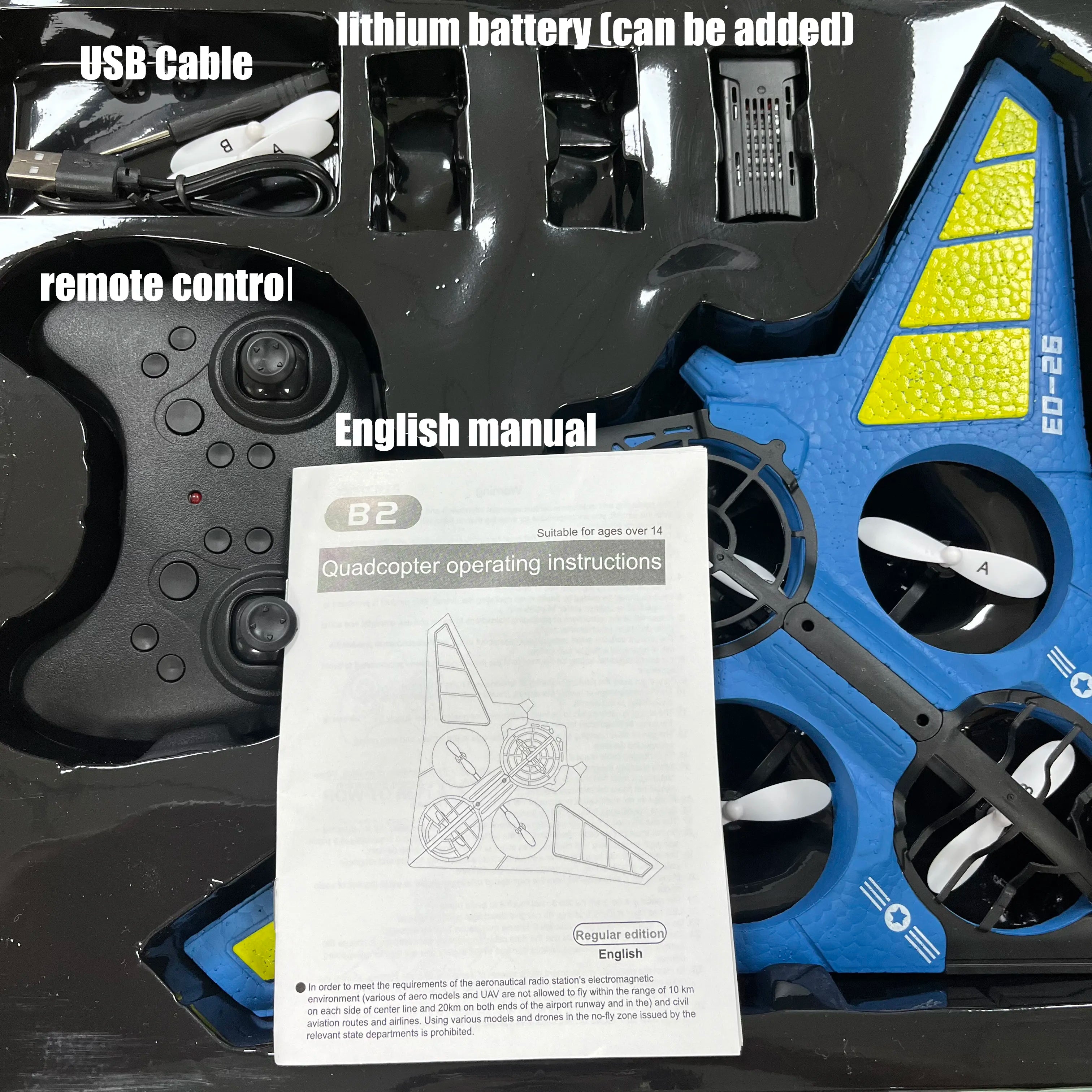 360° Rotating Stunt Fighter Airplane Drone with Auto Return & Remote Control