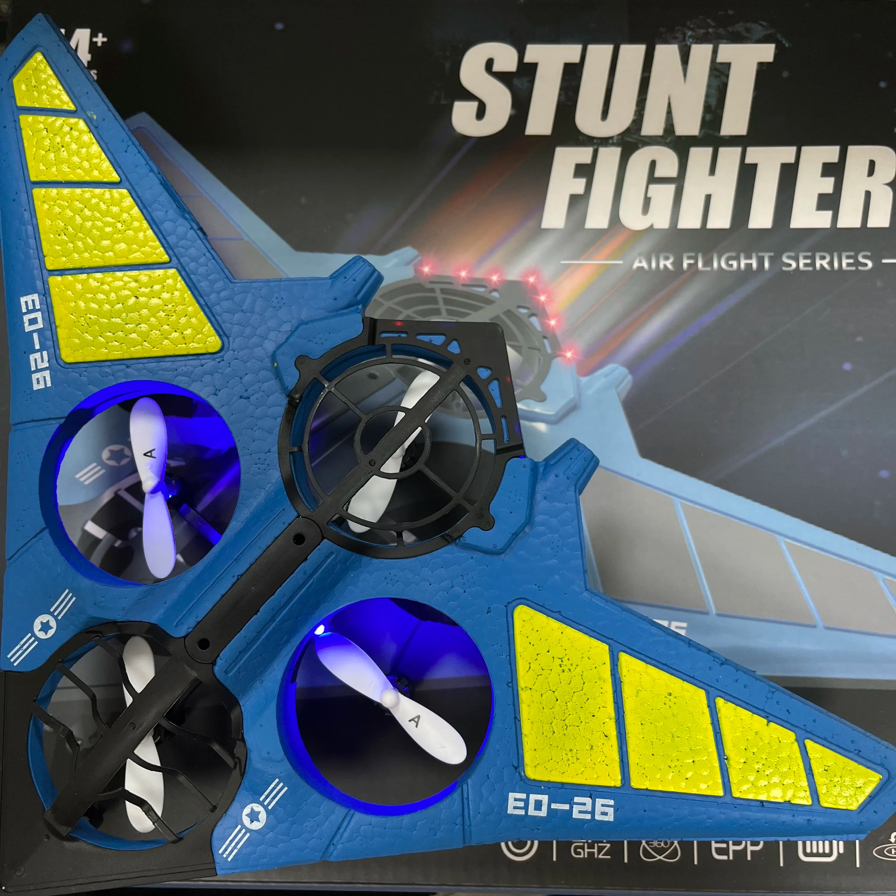 360° Rotating Stunt Fighter Airplane Drone with Auto Return & Remote Control