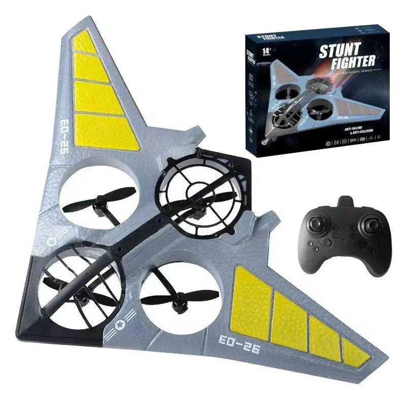 360° Rotating Stunt Fighter Airplane Drone with Auto Return & Remote Control