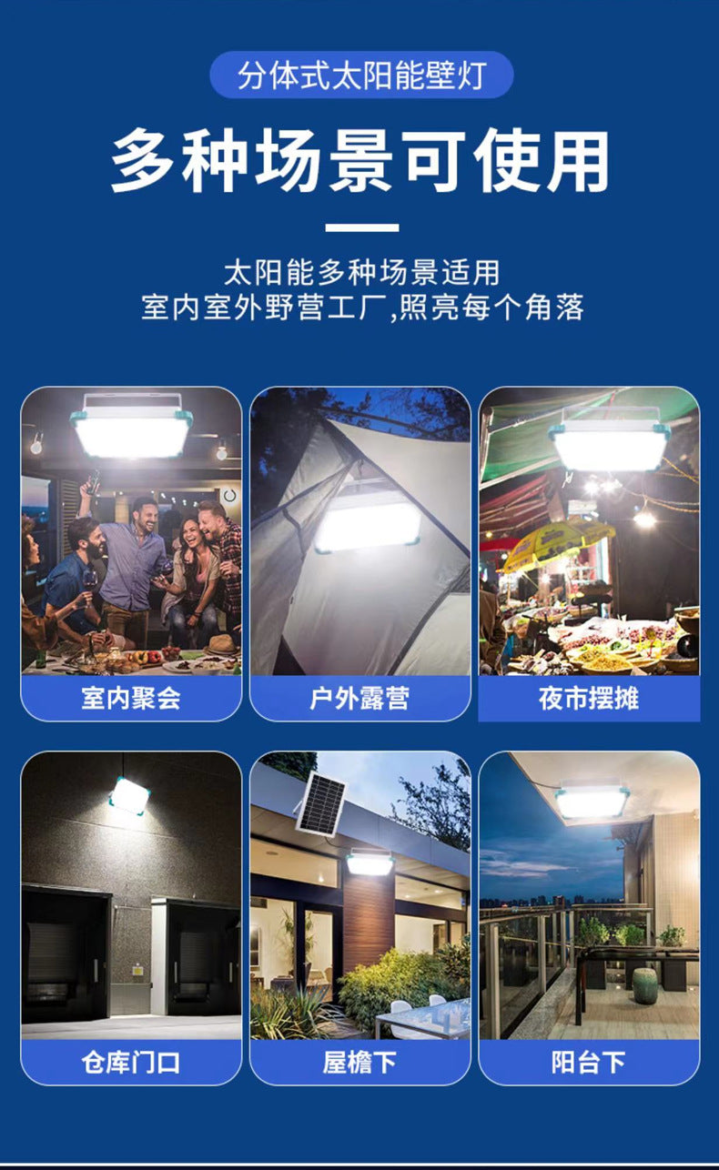 200W Detachable LED Solar Projection Lamp with Remote Controller - Outdoor Lighting for Gardens, Streets, and More