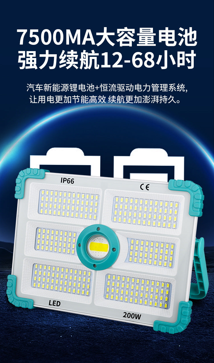 200W Detachable LED Solar Projection Lamp with Remote Controller - Outdoor Lighting for Gardens, Streets, and More