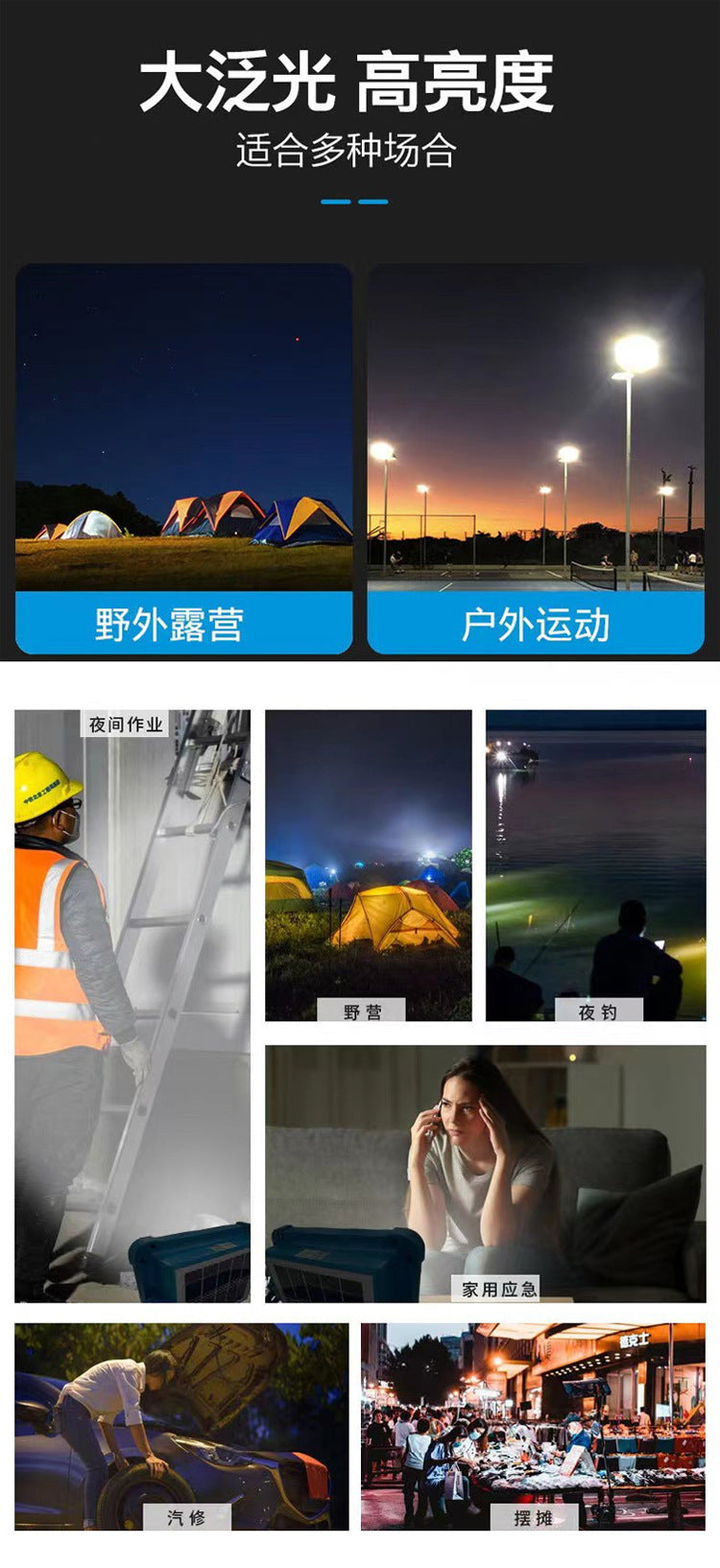 300W Detachable LED Solar Projection Lamp with Remote Controller - Outdoor Lighting for Gardens, Streets, and More