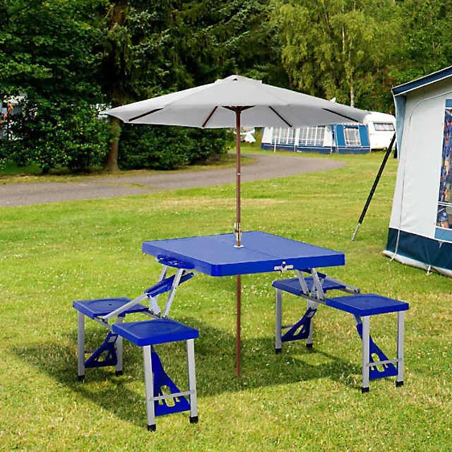 Portable Folding Table with Chairs for Camping, Picnics, and Outdoor Activities