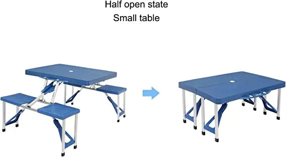 Portable Folding Table with Chairs for Camping, Picnics, and Outdoor Activities