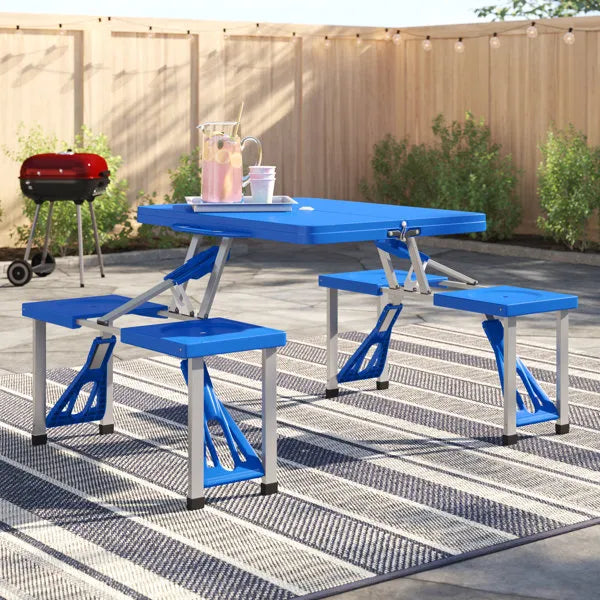Portable Folding Table with Chairs for Camping, Picnics, and Outdoor Activities