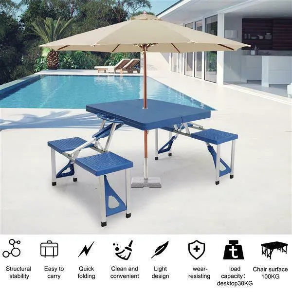 Portable Folding Table with Chairs for Camping, Picnics, and Outdoor Activities