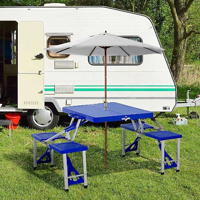 Portable Folding Table with Chairs for Camping, Picnics, and Outdoor Activities