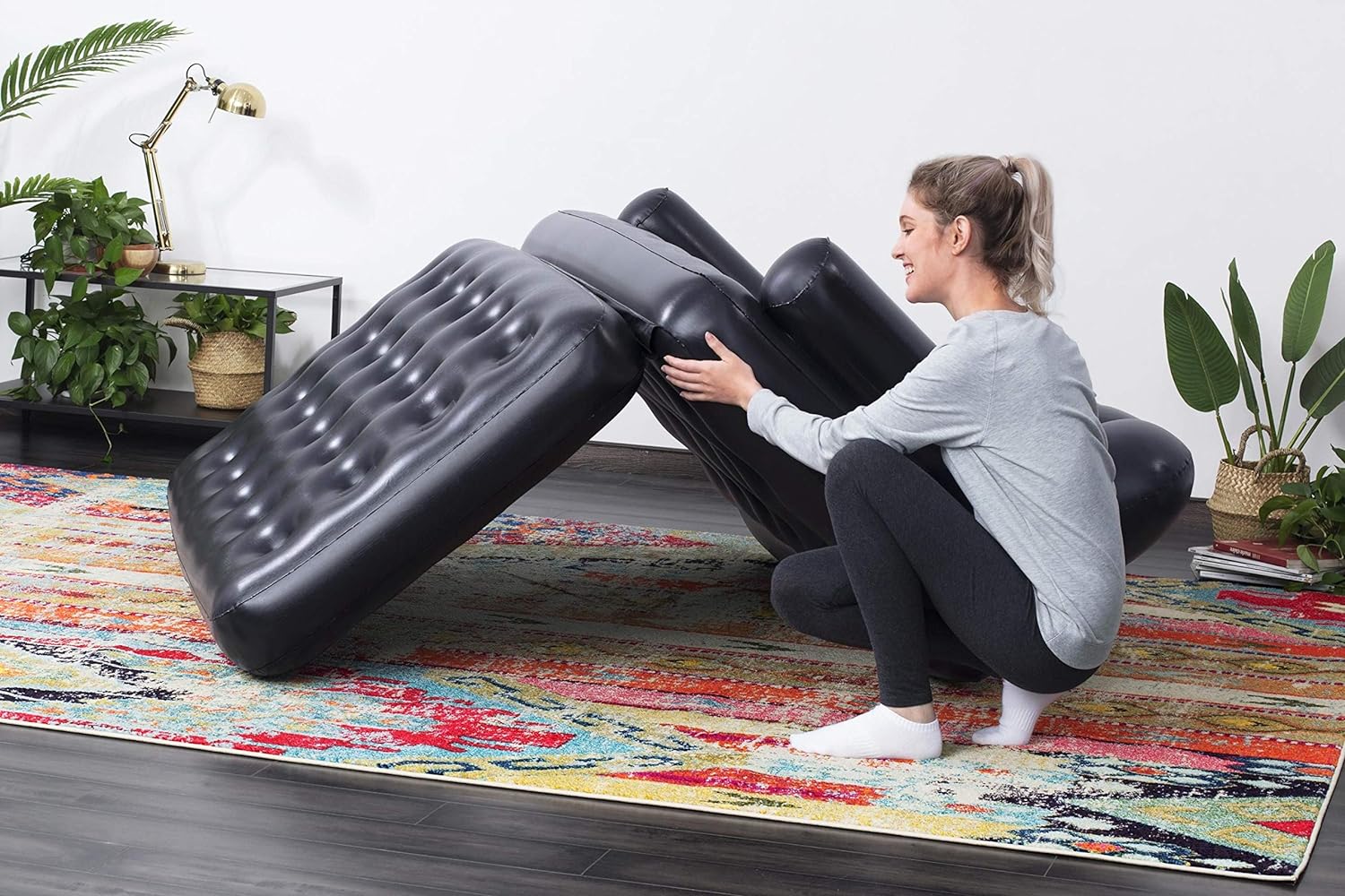 Bestway Multi-Max 5-in-1 Inflatable Double Air Sofa Bed with Air Pump - 1.88m x 1.52m x 64cm