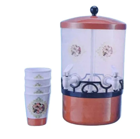 7.5 Litres Beverage Dispenser with Ice-Fruit Tube + 4 Cups for Convenient Serving, Perfect for Parti