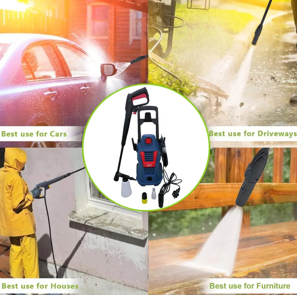 Boss 2000W 160 BAR High Pressure Washer for Car, Home, Garden & Patio for Multi Purpose Cleaning
