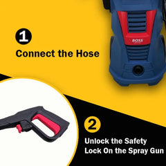 Boss 2000W 160 BAR High Pressure Washer for Car, Home, Garden & Patio for Multi Purpose Cleaning