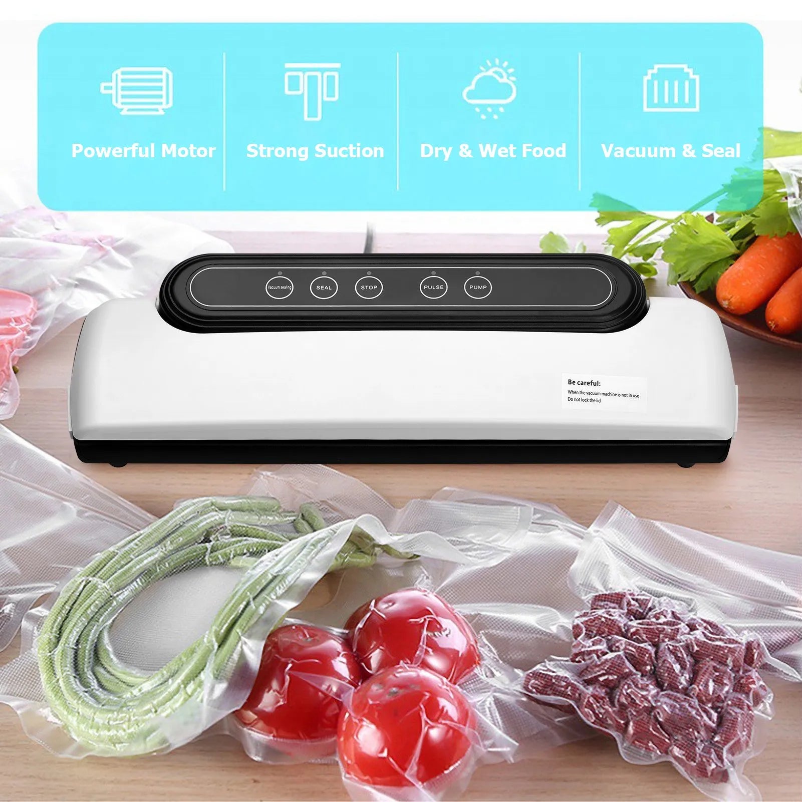 Automatic Electric Vacuum Airtight Sealer & Packing Machine for Food Preservation with One Touch Ope