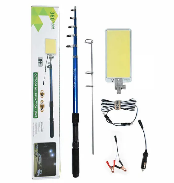 3.6m 500W 360° Multifunctional Telescopic Sanara Camping Light with Extendable Fish Rod Design for O