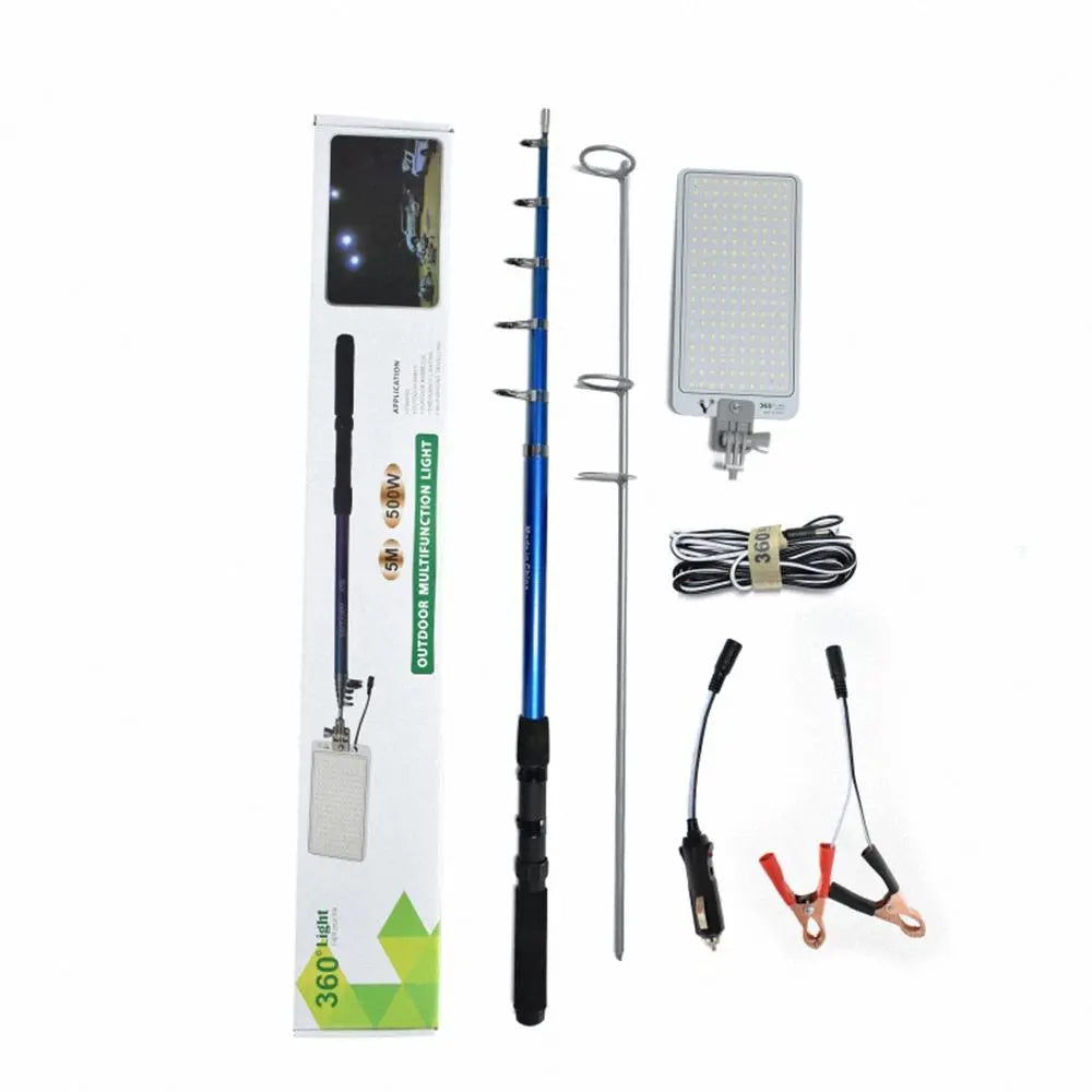 3.6m 500W 360° Multifunctional Telescopic Sanara Camping Light with Extendable Fish Rod Design for O