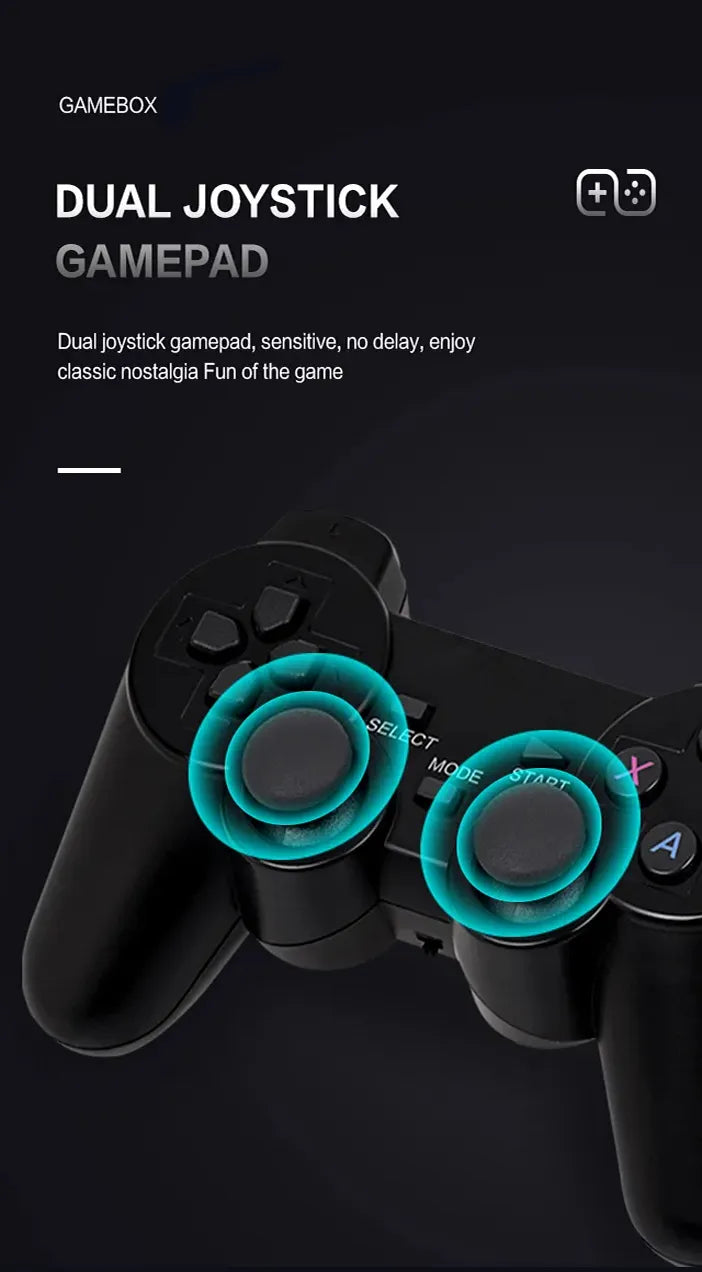 Portable Retro Console Video Game Box with Dual Controllers, 4K HD Quality, 2 USB Ports with Android