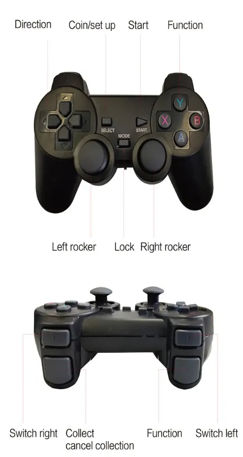Portable Retro Console Video Game Box with Dual Controllers, 4K HD Quality, 2 USB Ports with Android