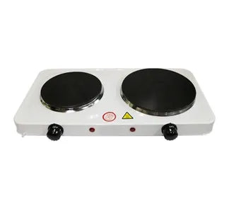 Electric Double Hot Plate Cooking Stove - Cast Iron Hot Plates with Thermostats, Stainless Steel Ho