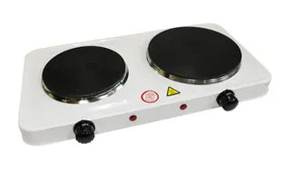 Electric Double Hot Plate Cooking Stove - Cast Iron Hot Plates with Thermostats, Stainless Steel Ho