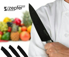 Zepter 18-Piece Non-Stick Stainless Steel Kitchen Knife Set with Ceramic Coating and Comfort Grip Ha