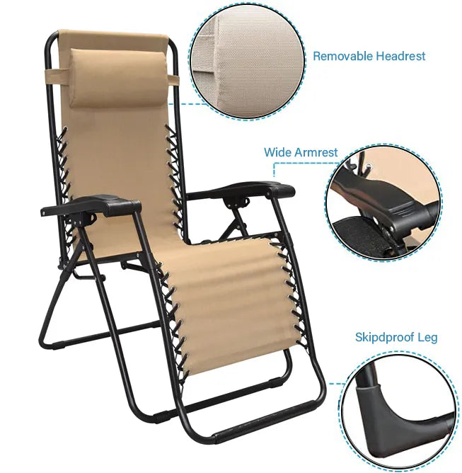 Portable Foldable Chair with Sunshade for Outdoor Patio and Beach