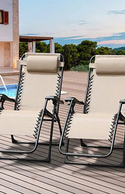 Portable Foldable Chair with Sunshade for Outdoor Patio and Beach