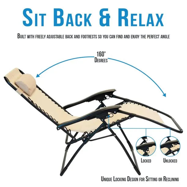 Portable Foldable Chair with Sunshade for Outdoor Patio and Beach