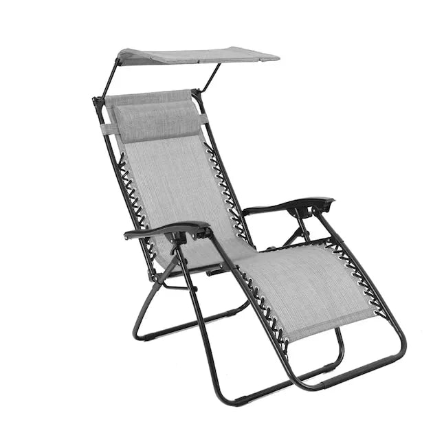 Portable Foldable Chair with Sunshade for Outdoor Patio and Beach