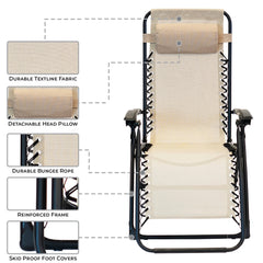 Portable Foldable Chair with Sunshade for Outdoor Patio and Beach