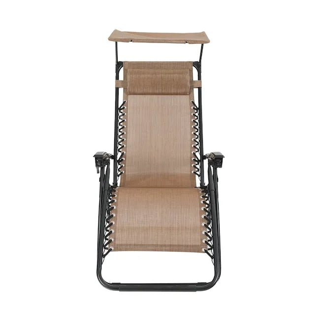 Portable Foldable Chair with Sunshade for Outdoor Patio and Beach