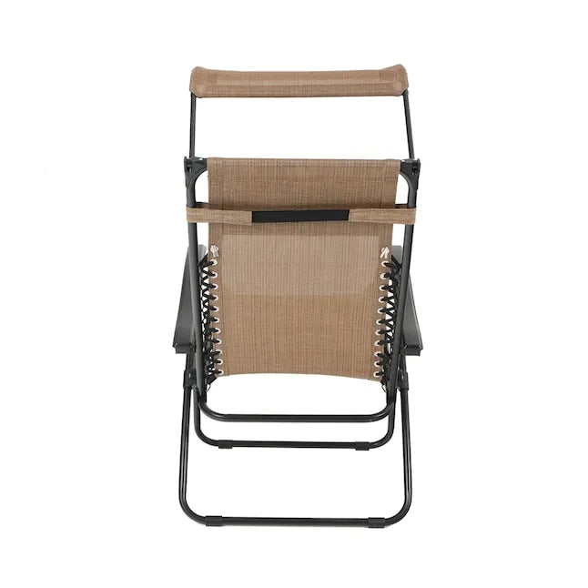 Portable Foldable Chair with Sunshade for Outdoor Patio and Beach