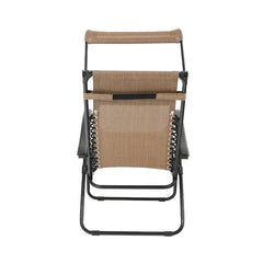Portable Foldable Chair with Sunshade for Outdoor Patio and Beach