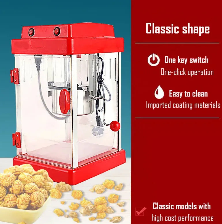 Retro Movie Theatre Style Popcorn Popper Machine