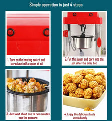Retro Movie Theatre Style Popcorn Popper Machine